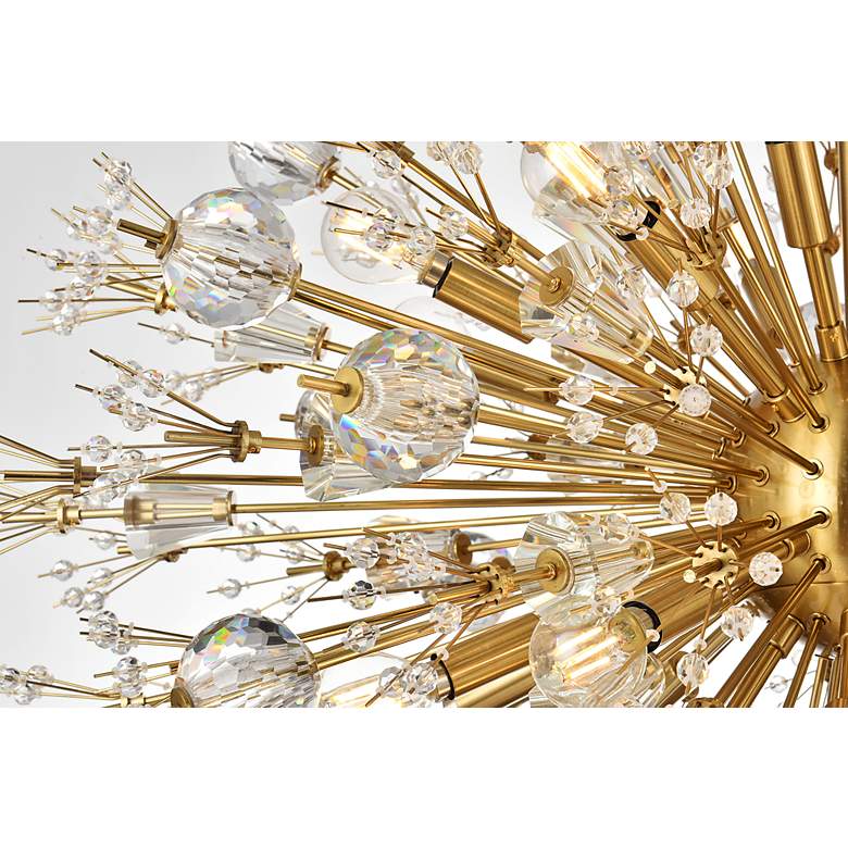 Image 6 Vera 36 inch Wide Gold Crystal 24-Light Oval Sputnik Starburst Pendant more views