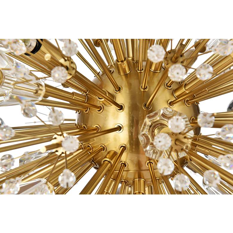 Image 7 Vera 36 inch Wide Gold Crystal 24-Light Oval Sputnik Starburst Pendant more views