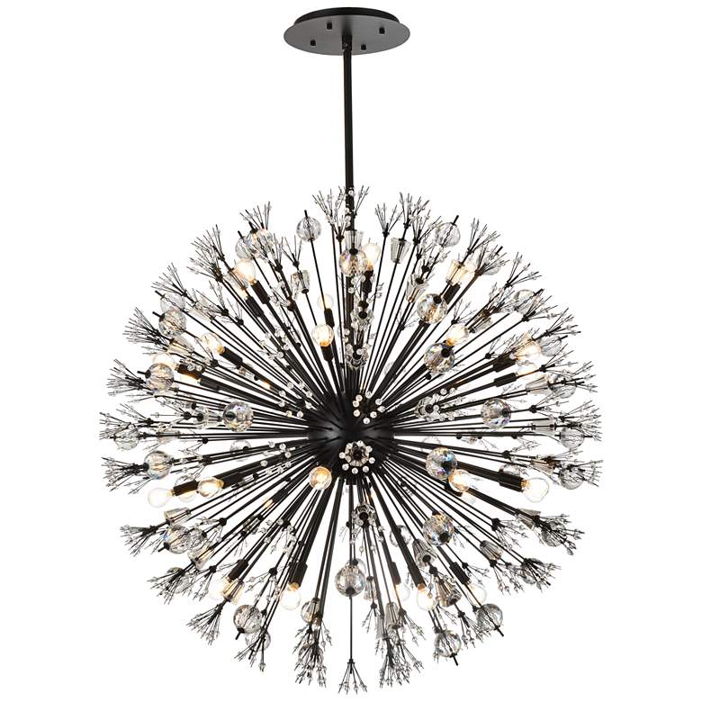 Image 1 Vera 44" Crystal Starburst Round Pendant In Black