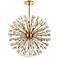 Vera 44" Crystal Starburst Round Pendant In Gold