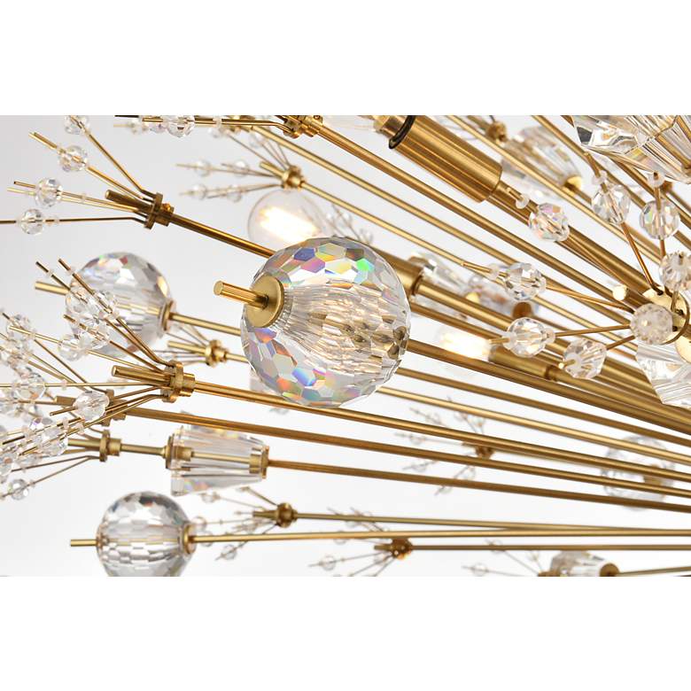 Image 5 Vera 44" Crystal Starburst Round Pendant In Gold more views