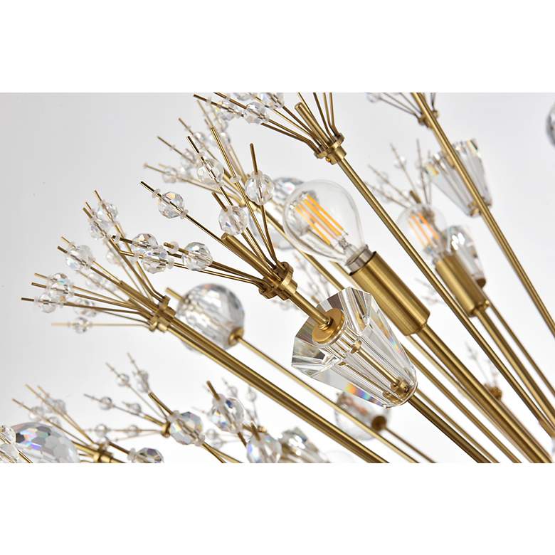 Image 7 Vera 44" Crystal Starburst Round Pendant In Gold more views