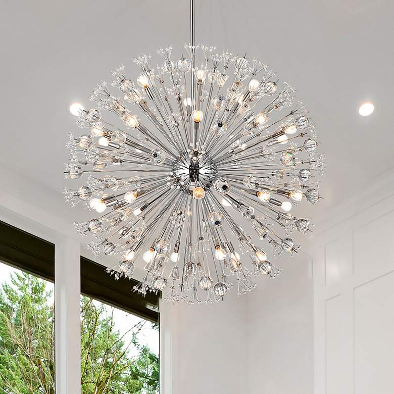 Image 1 Vera 44" Crystal Starburst Round Pendant