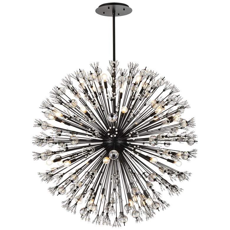 Image 1 Vera 50" Crystal Starburst Round Pendant In Black