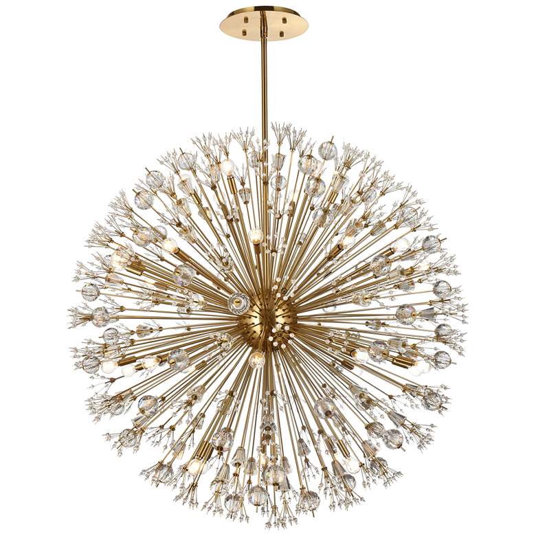 Image 1 Vera 50" Crystal Starburst Round Pendant In Gold