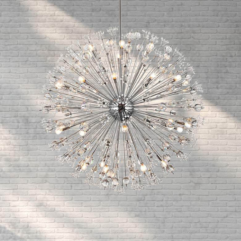 Image 1 Vera 50" Crystal Starburst Round Pendant