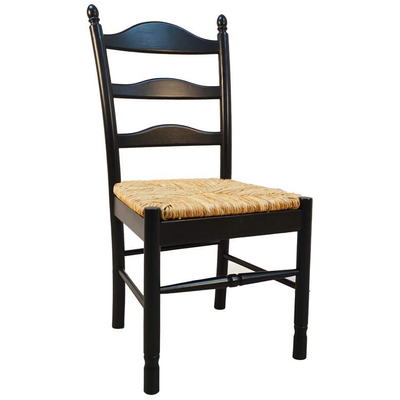 Image 2 Vera Antique Black Wood Ladder Back Dinning Chair