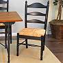 1_Vera Antique Black Wood Ladder Back Dinning Chair