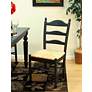 3_Vera Antique Black Wood Ladder Back Dinning Chair more views