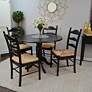5_Vera Antique Black Wood Ladder Back Dinning Chair more views