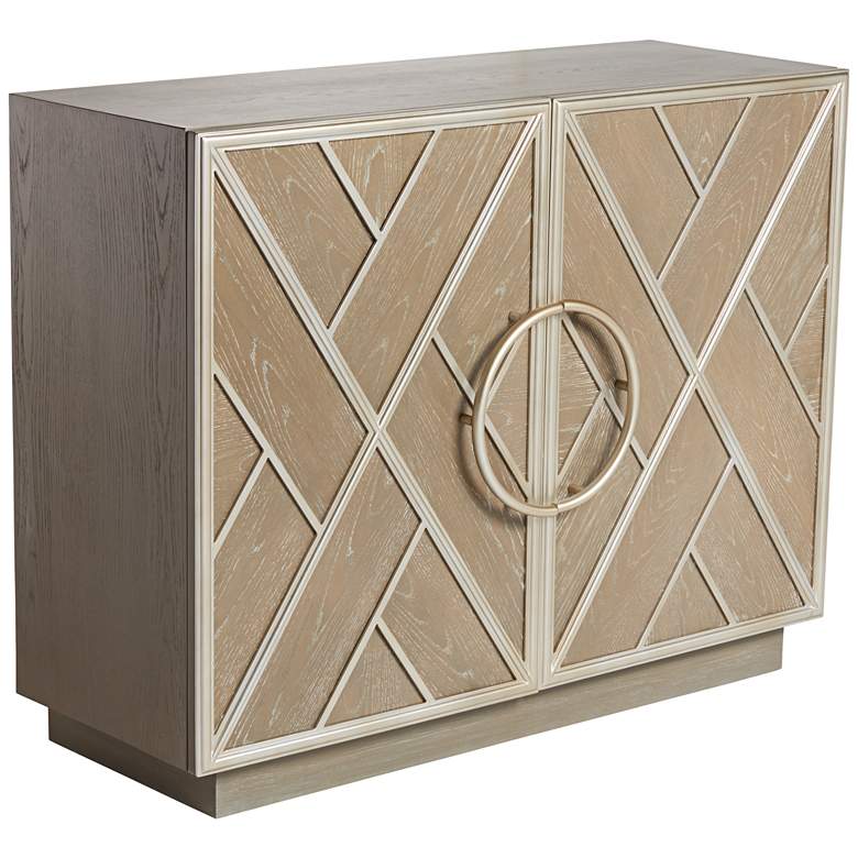 Image 3 Vera Light Gray and Ivory 2-Door Accent Chest