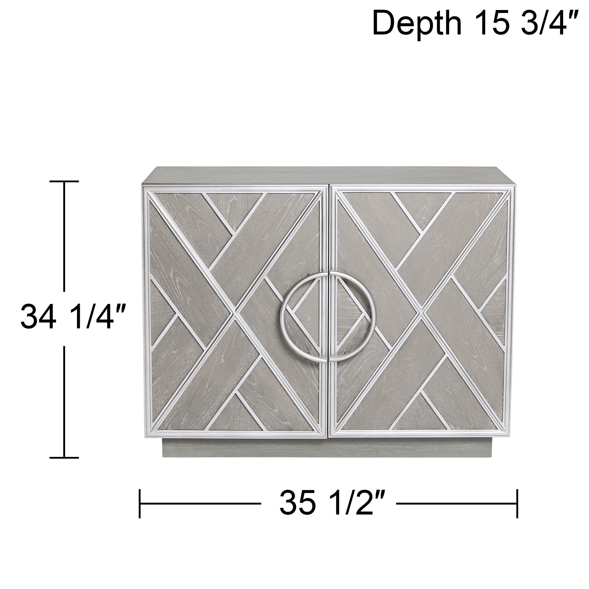 Vera Light Gray and Ivory 2-Door Accent Chest in scene