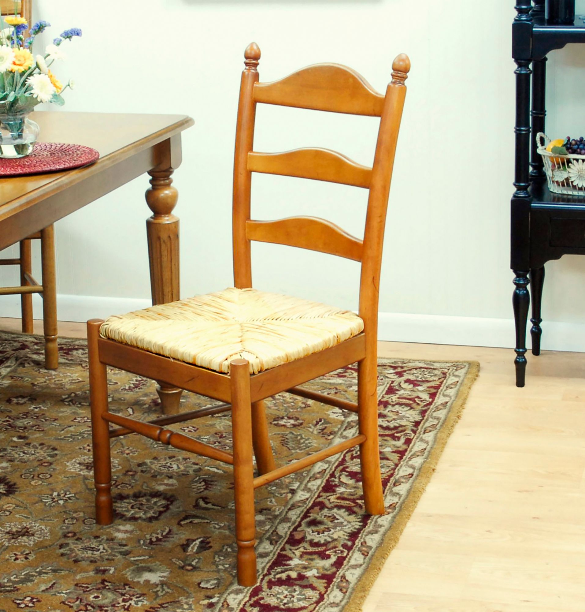 Image 6 Vera Natural Rush and Wood Dining Side Chair more views