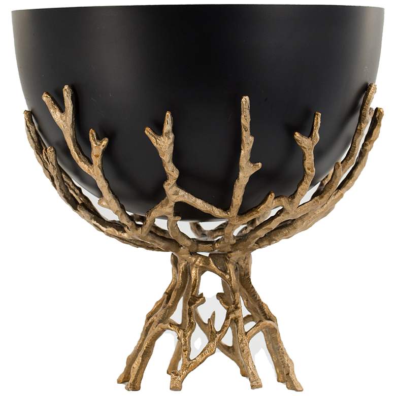 Image 2 Vera Soft Gold and Black Twig Metal Decorative Bowl more views