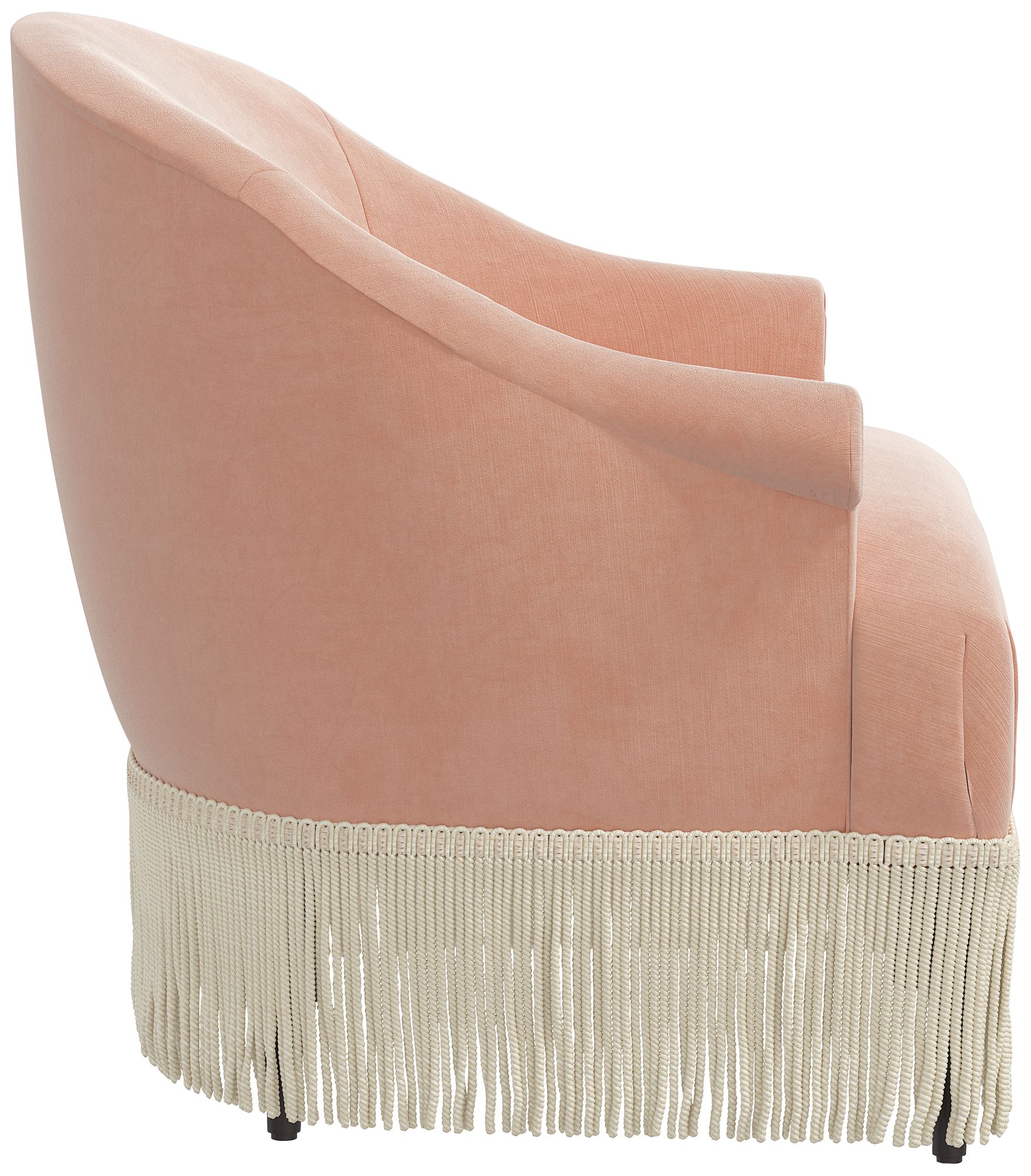Image 4 Vera Titan Pink Champagne Fabric Accent Chair w/Fringe Trim Made to Order more views