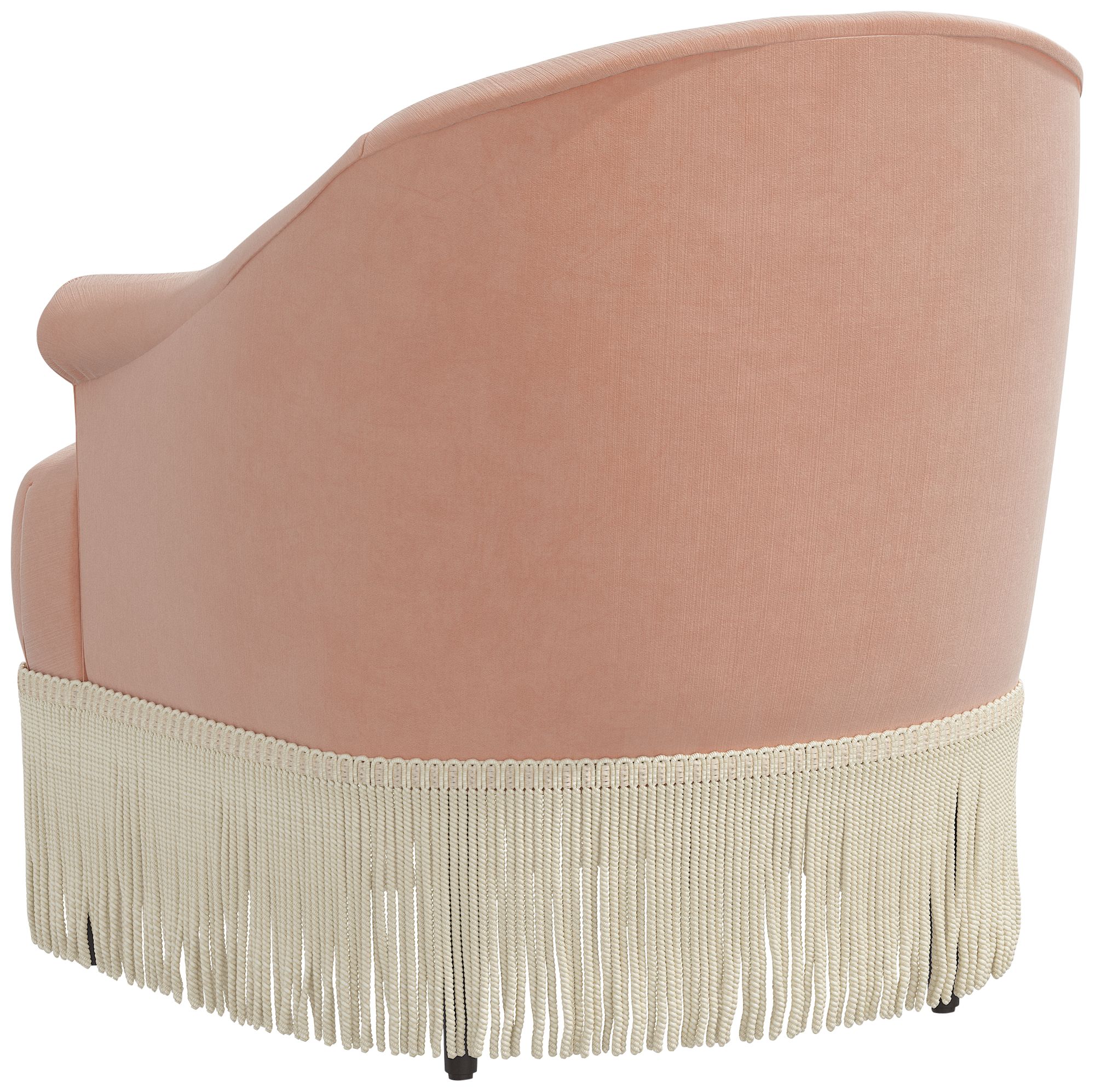 Vera Titan Pink Champagne Fabric Accent Chair w/Fringe Trim Made to Order