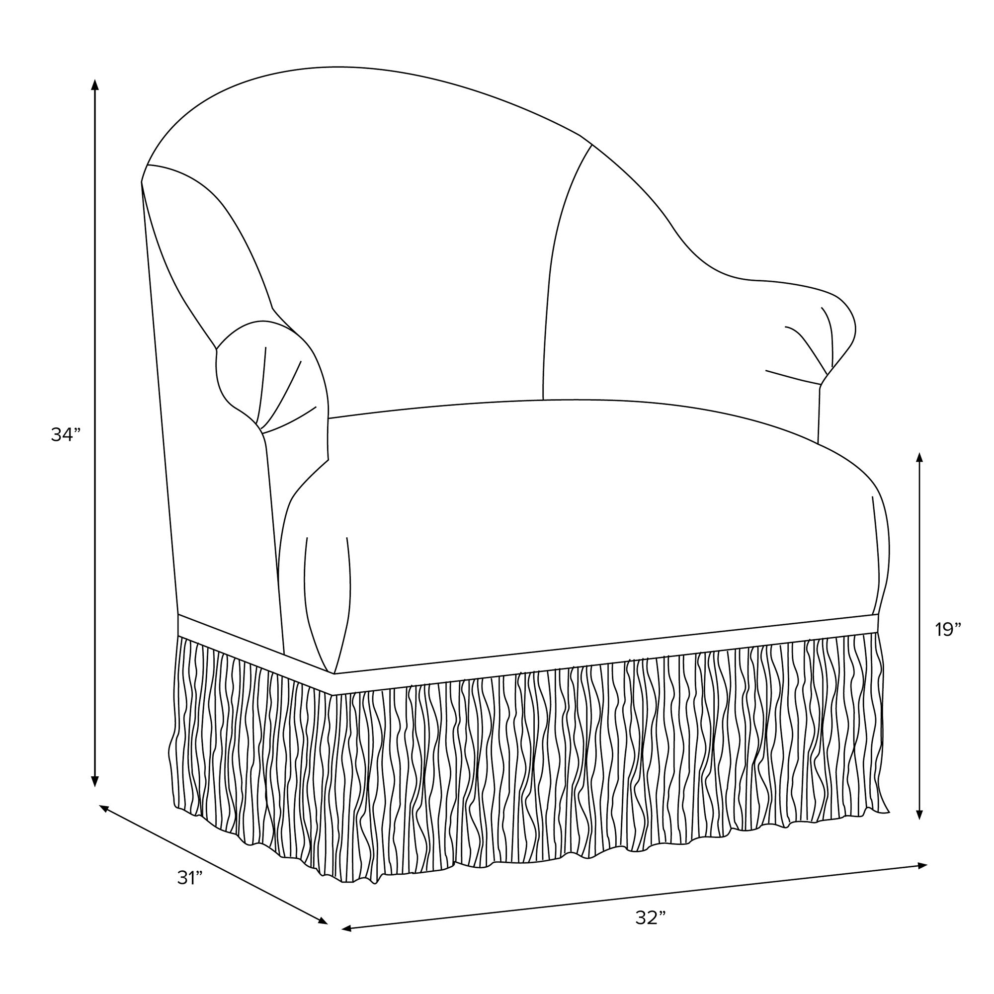 Vera Titan Pink Champagne Fabric Accent Chair w/Fringe Trim Made to Order