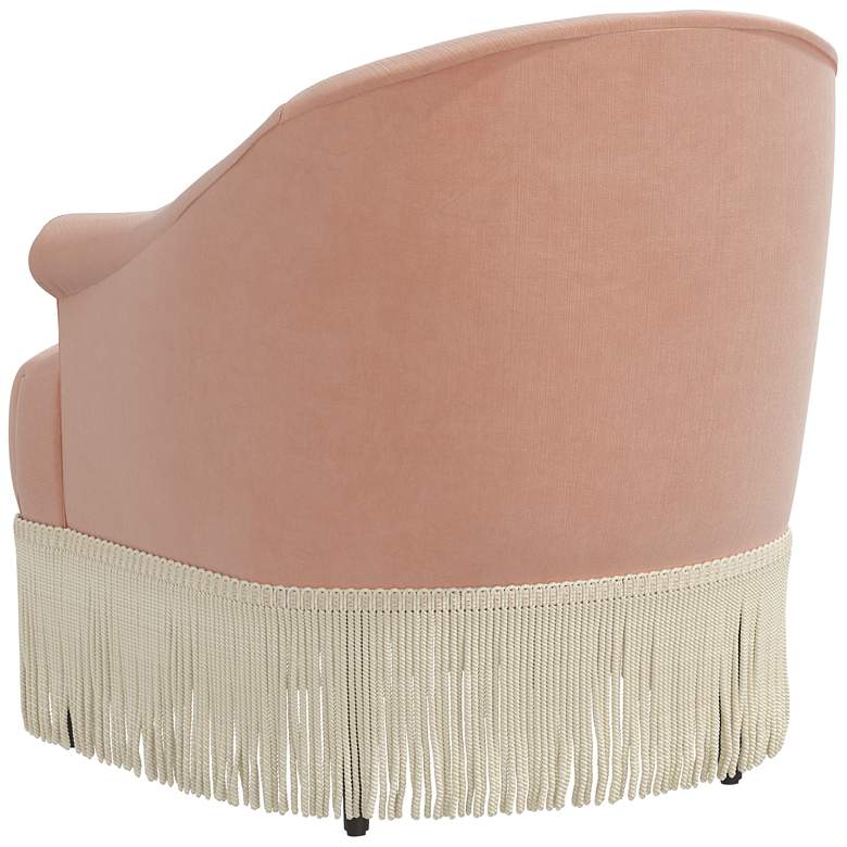 Image 6 Vera Titan Pink Champagne Fabric Accent Chair with Fringe Trim more views