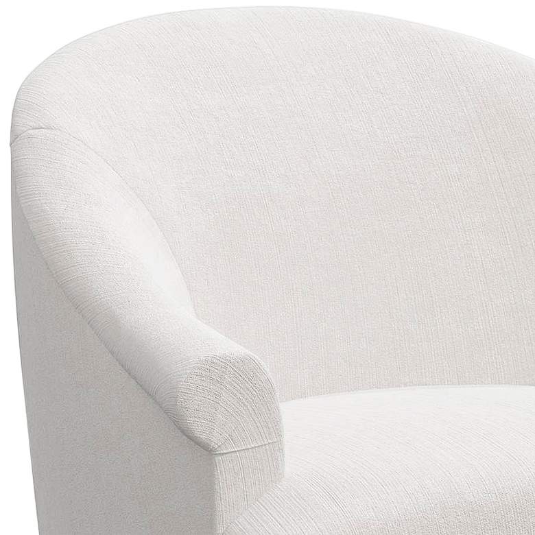 Image 2 Vera Titan Snow Fabric Accent Chair with Black Fringe Trim more views