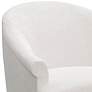 Vera Titan Snow Fabric Accent Chair with Black Fringe Trim