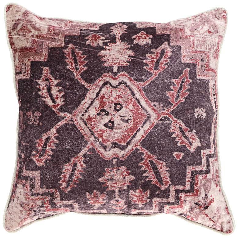 Image 1 Vera Wine Red Multi-Color 18 inch Square Throw Pillow