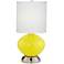Vera Yellow Glass Accent Table Lamp with USB Port and Outlet