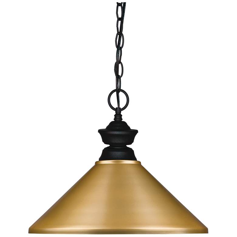 Image 1 Veracity 14" Wide Matte Black Cone Pendant Light
