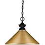 Veracity 14" Wide Matte Black Cone Pendant Light