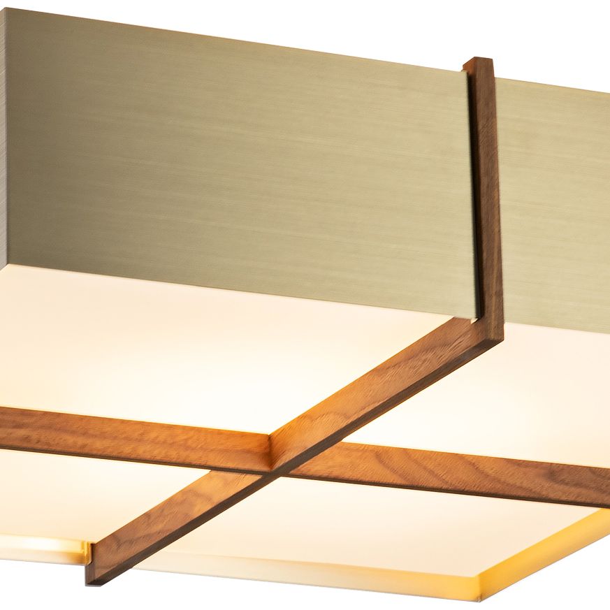 Image 2 Veram 18" Wide Walnut 3000K LED Flushmount With Brushed Brass Shade more views