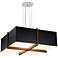 Veram 18" Wide Walnut 3000K LED Pendant With Matte Black and White Sha