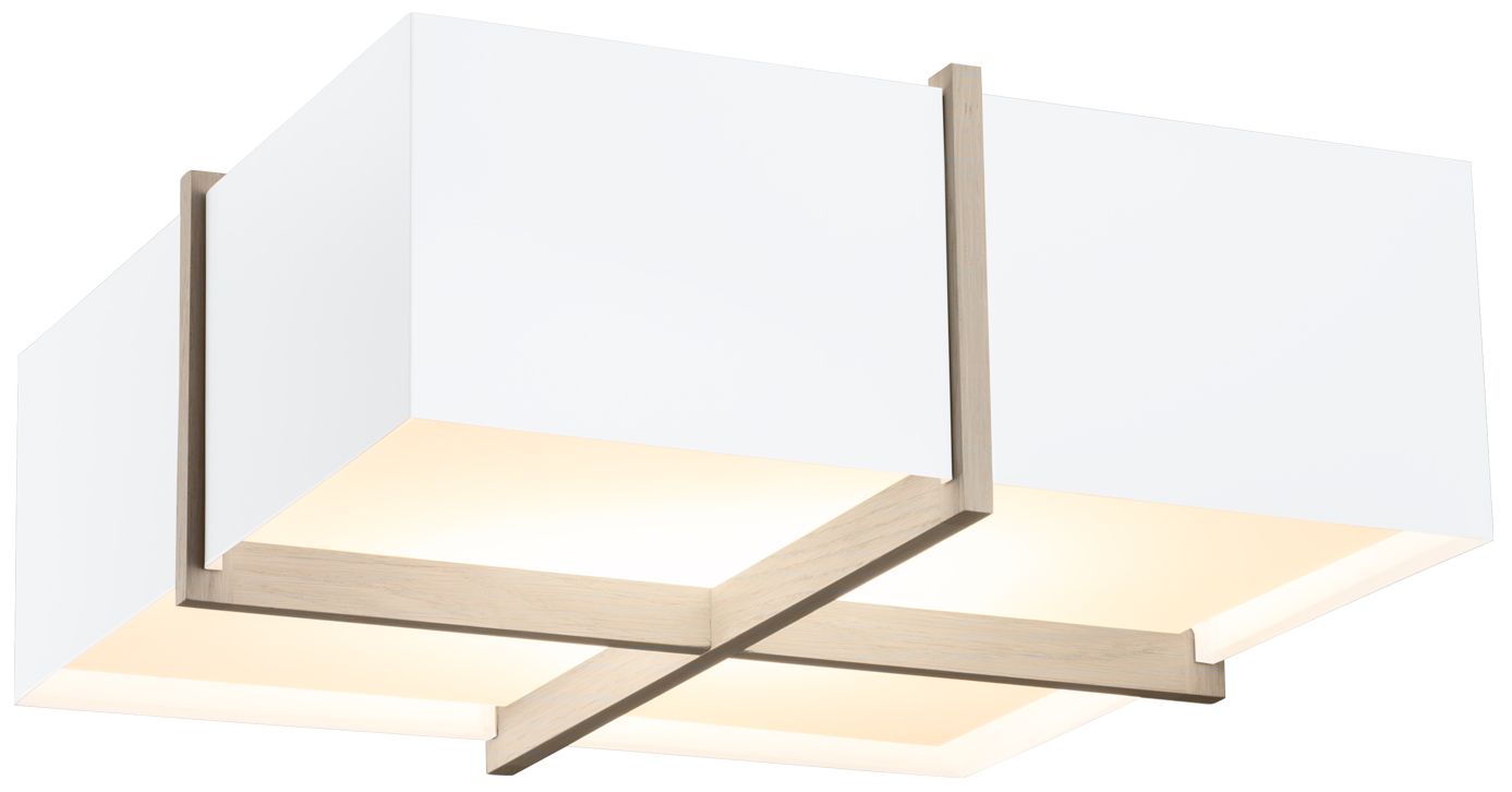 Veram 18"W White Oak 3000K LED Flushmount w/Gloss White Made to Order