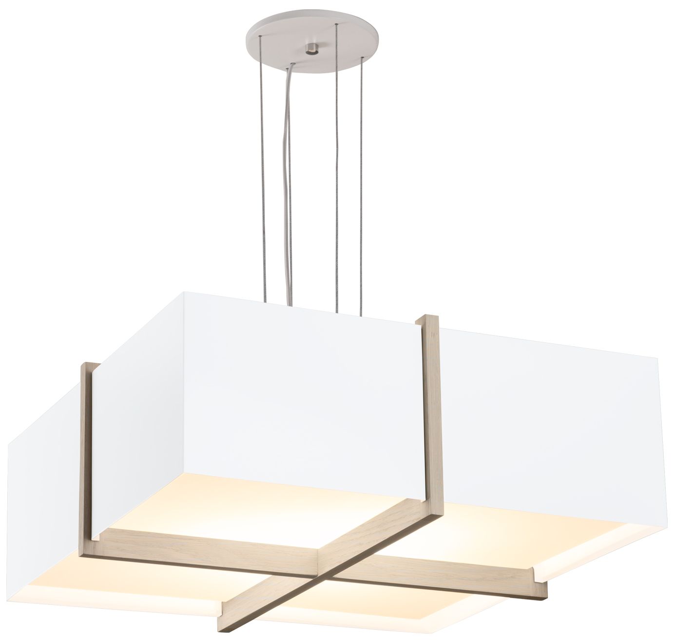 Veram 18"W White Washed Oak 2700K LED Pendant w/Gloss White Made to Or