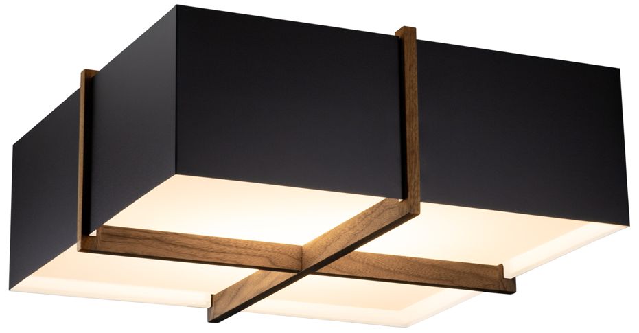 Veram 24"W Walnut 2700K LED Flushmount w/Black &amp; White Made to Ord