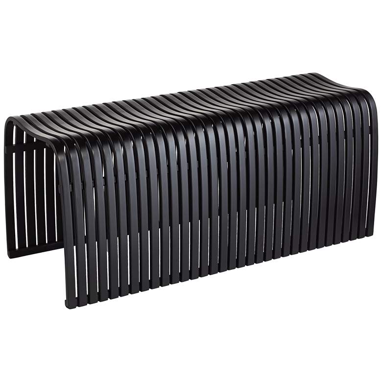 Image 2 Verana 42 1/2 inch Wide Black Finish Modern Bent Bamboo Wood Bench