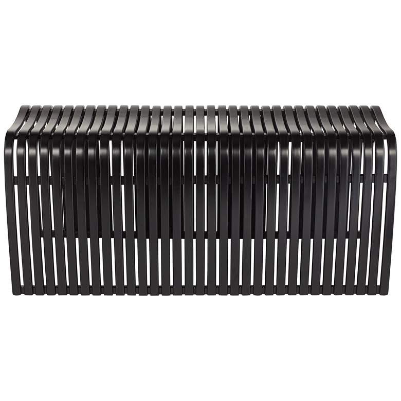 Image 4 Verana 42 1/2" Wide Black Finish Modern Bent Bamboo Wood Bench more views