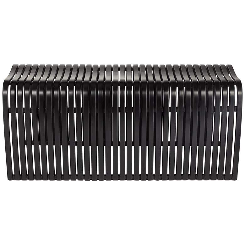 Image 4 Verana 42 1/2 inch Wide Black Finish Modern Bent Bamboo Wood Bench more views