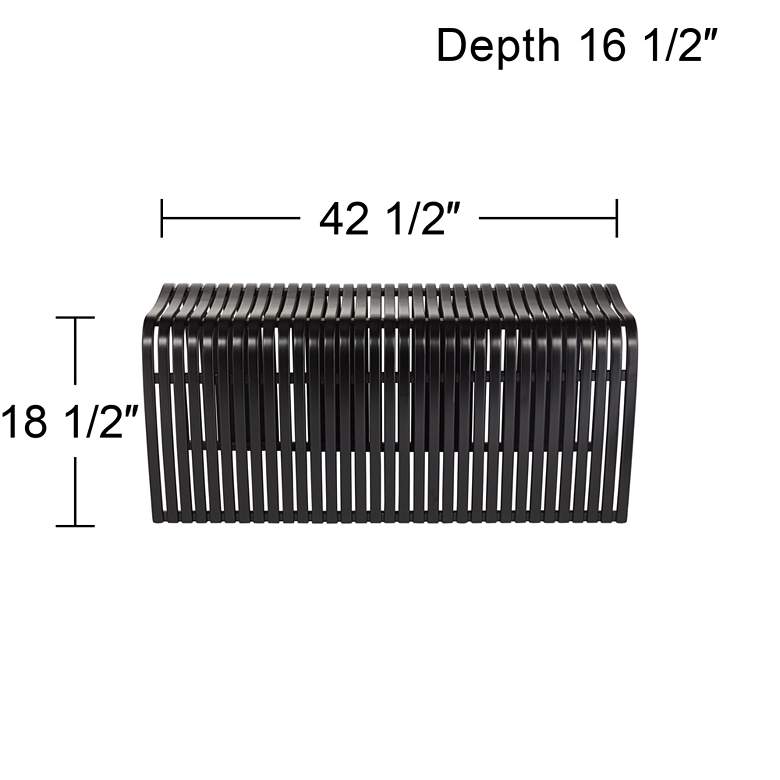 Image 7 Verana 42 1/2" Wide Black Finish Modern Bent Bamboo Wood Bench more views