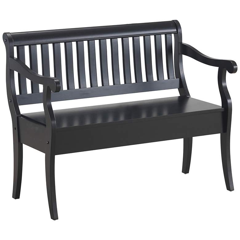 Image 2 Veranda 42 1/2" Wide Antique Black Storage Bench