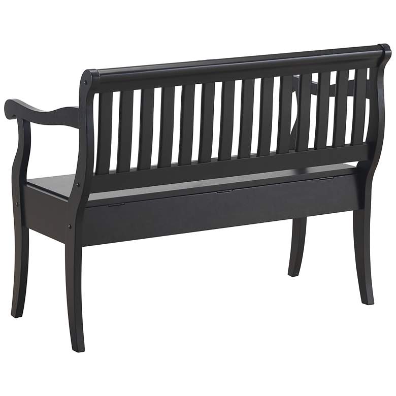 Image 5 Veranda 42 1/2" Wide Antique Black Storage Bench more views