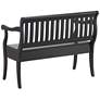 5_Veranda 42 1/2" Wide Antique Black Storage Bench more views