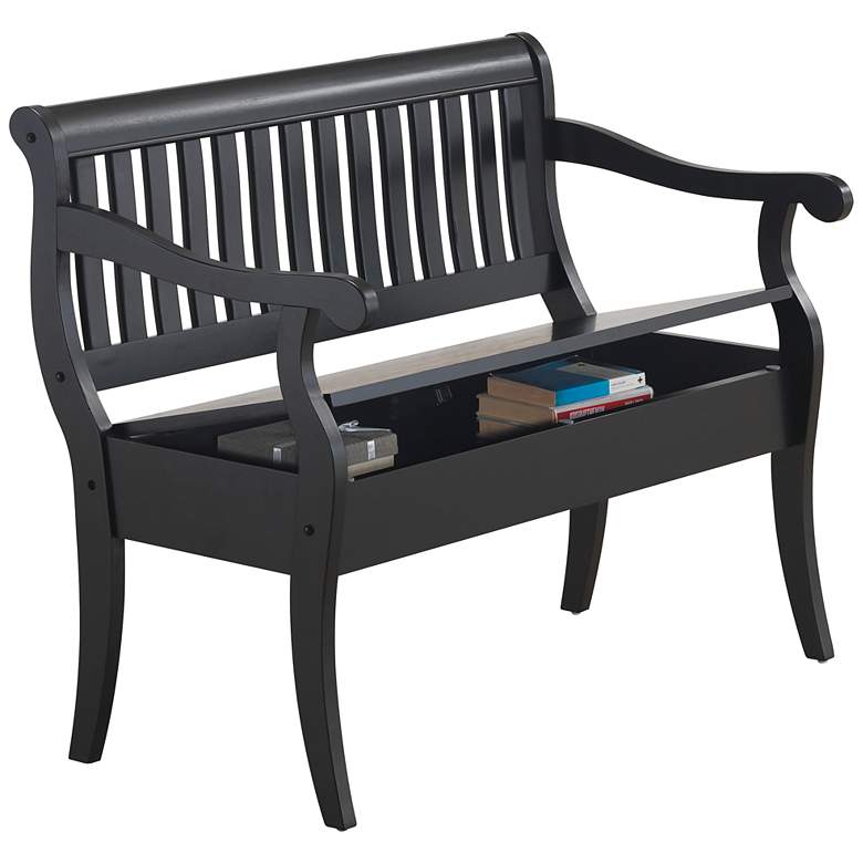 Image 6 Veranda 42 1/2" Wide Antique Black Storage Bench more views