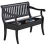 6_Veranda 42 1/2" Wide Antique Black Storage Bench more views