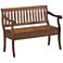 Veranda 42 1/2" Wide Elm Stain Wood Storage Bench