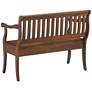5_Veranda 42 1/2" Wide Elm Stain Wood Storage Bench more views