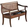 6_Veranda 42 1/2" Wide Elm Stain Wood Storage Bench more views