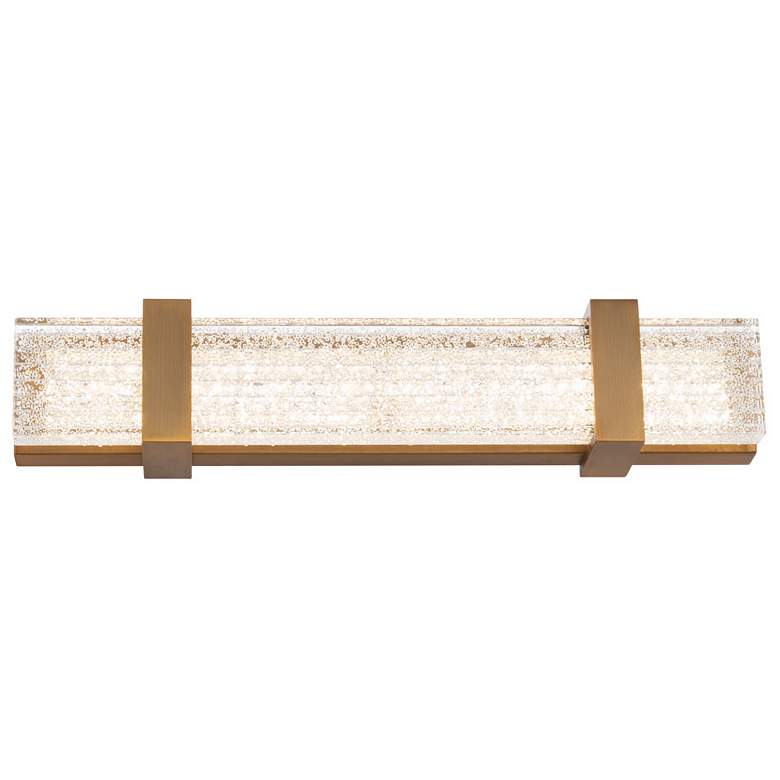 Image 1 Verandah 18 1/4"W Aged Brass and Crystal ADA LED Bath Light