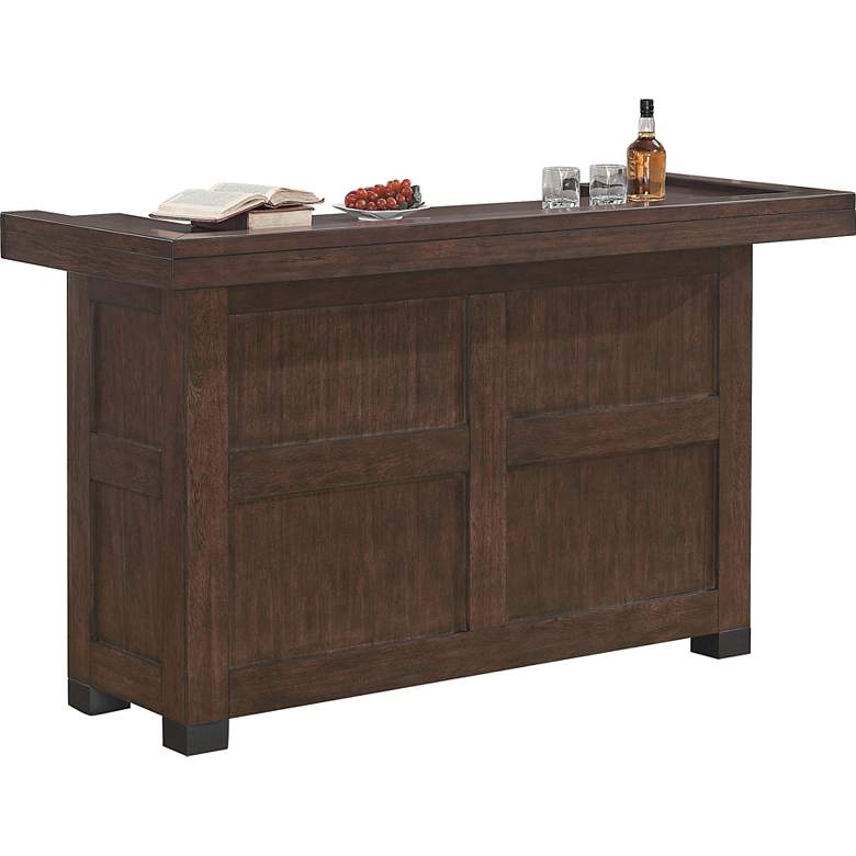 Image 1 Verano Old World Sable Wood Transitional Bar Cabinet