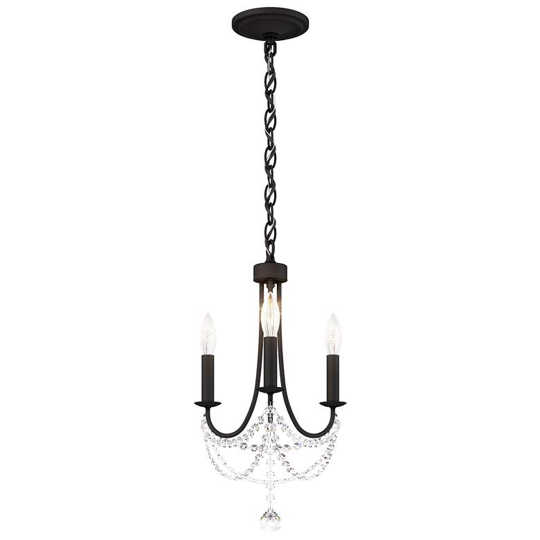 Image 1 Verdana 19"H x 12"W 3-Light Crystal Chandelier in Black