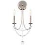 Verdana 19"H x 9"W 2-Light Crystal Wall Sconce in Antique Silver