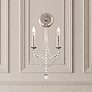 1_Verdana 19"H x 9"W 2-Light Crystal Wall Sconce in Antique Silver